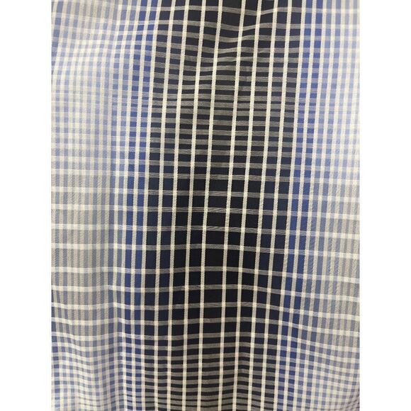 Bugatchi Blue Striped Plaid Long Sleeve Shirt Size XL - Picture 8 of 12